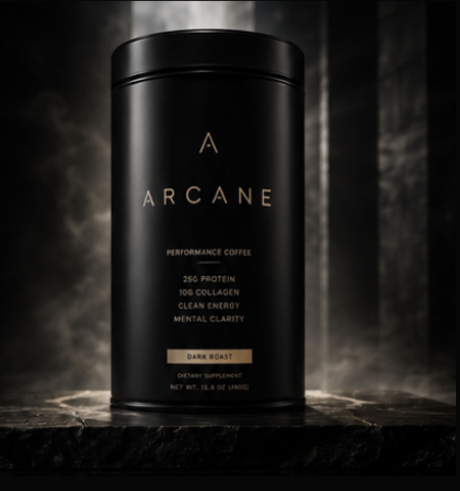 Arcane Daily Ritual Pro protein coffee — 25g grass-fed whey protein, 10g collagen, and lion's mane per cup